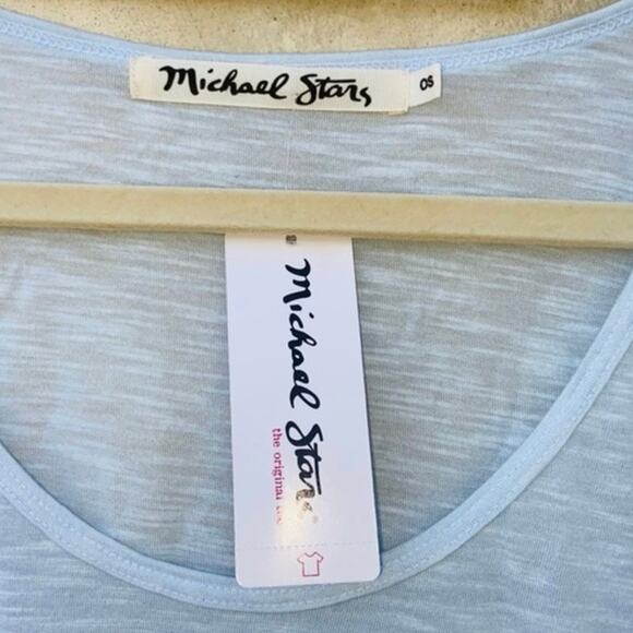 Michael Stars Round Neck Ruffle Hem Slub Tank Top NWT - Picture 6 of 9